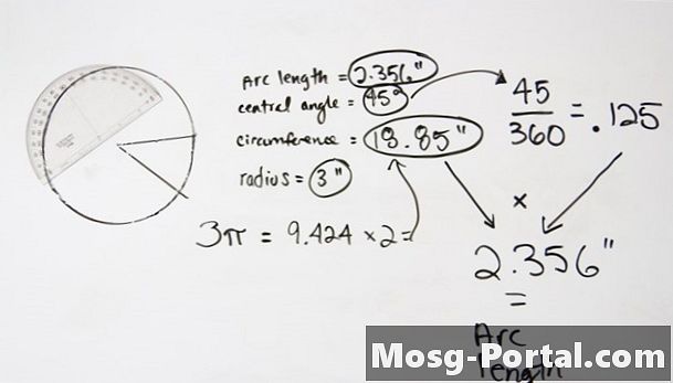 Как се изчислява дължината на дъгата, централния ъгъл и обиколката на кръг